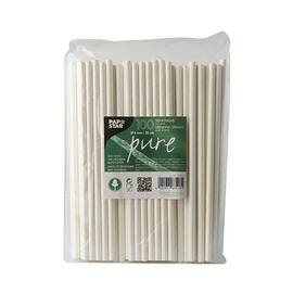 Papirsugerør PURE 0,6x20cm hvit (100) produktbilde