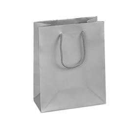 Papiertragetasche Roma, Geschenktaschen, 185x105x230mm, silber, 10 Stück Artikelbild