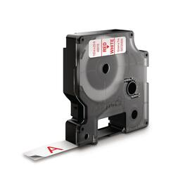Dymo Schriftband, Weiß, Druck: Rot, 12 mm Artikelbild
