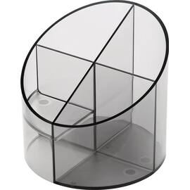 helit Multiköcher Stifteköcher mit 4 Kammern, transparent grau, 11x11x10,5cm, 1 Stück Artikelbild