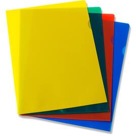 LANDS Sichthülle, Aktenhülle, A4, PP, oben / rechts offen, 0,11 mm, genarbt, farblich sortiert, 100 Stück pro Packung Artikelbild
