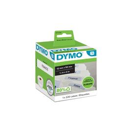 Dymo Hängeablage-Etiketten, 12 x 50 mm (220 Stück), Farbe: Weiss Artikelbild