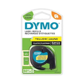 Tape DYMO LetraTag 12mm plast sort/gul produktbilde