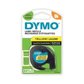 Tape DYMO LetraTag 12mm plast sort/gul produktbilde