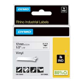Tape DYMO Rhino vinyl sort/hvit 12mm produktbilde