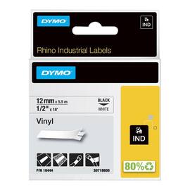 Tape DYMO Rhino vinyl sort/hvit 12mm produktbilde