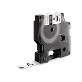 Dymo Tape Rhino flex nylon 12mm svart på vit produktfoto