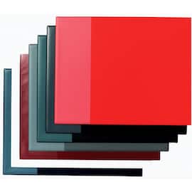 Underlägg med ficka, genomskinlig flik, polypropylen, 530 x 400 mm, röd produktfoto
