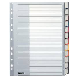 Leitz Register, blanko, 12 Unterteilungen, PP, A4, volle höhe, überbreit, 12 Blatt, grau, 1 Packung Artikelbild