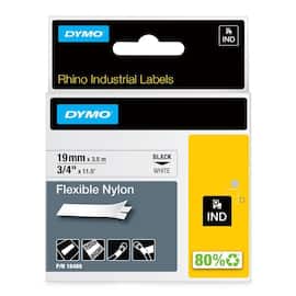 Tape DYMO Rhino nylon sort/hvit 19mm produktbilde