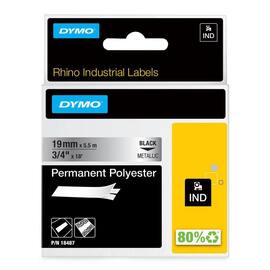 Tape DYMO Rhino polyester met/gul 19mm produktbilde