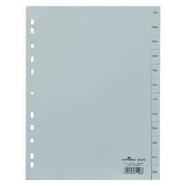 Durable Register, Jan - Dez, Universallochung, PP, A4, volle Höhe, 12 Blatt, grau, 1 Packung Artikelbild