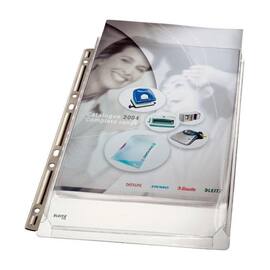 Leitz Prospekthülle Maxi Stabil, mit metallverstärktem Lochrand, A4, PVC, 170 µm, Genarbt, transparent, 3 Stück Artikelbild