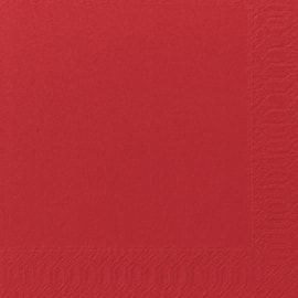 Duni Engångsservett, 3-lagers, enfärgad, ¼-vikt, 40 cm, röd produktfoto