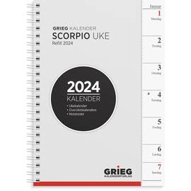 Ukekalender GRIEG Scorpio A5 2024 refill produktbilde