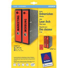 AVERY Zweckform Ordneretiketten, Rückenschilder, breit, 297x61mm, Rot, 60 Stück Artikelbild