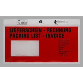 Debatin Dokumententaschen, Begleitpapiertaschen, Selbstklebend, PE, rot, DIN Lang, 250 Stück Artikelbild