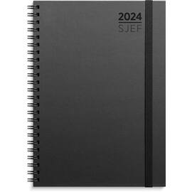 Sjefskalender GRIEG A5 spiral 2024 sort produktbilde