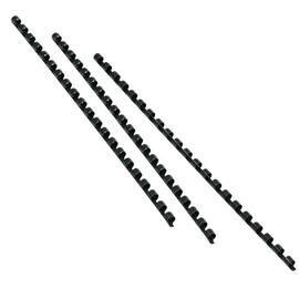 GBC Binderücken Plastik, 21 Ringe, schwarz, A4, 28mm, oval, 50 Stück Artikelbild