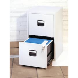 Arkivskåp, 2 lådor, 672 x 413 x 400 mm, ljusgrått produktfoto