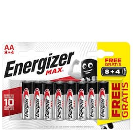 Energizer Batterien Max AA, Mignon, LR6, 8 Stück + 4 Stück GRATIS pro Packung Artikelbild