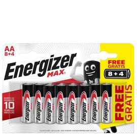 Energizer Batterien Max AA, Mignon, LR6, 8 Stück + 4 Stück GRATIS pro Packung Artikelbild