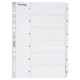 Register LYRECO A4 kartong 1-6 hvit produktbilde