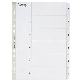Register LYRECO A4 kartong 1-6 hvit produktbilde