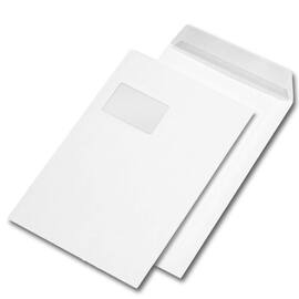MAILmedia® Faltentasche mit Haftklebeverschluss, 120g, weiß, C4, Seitenfalte: 20mm, 200 Stück Artikelbild
