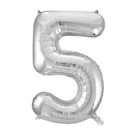 Ballong folie 86cm tall 5 sølv produktbilde
