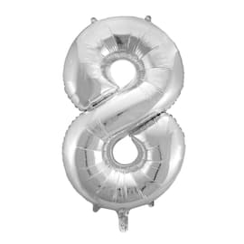 Ballong folie 86cm tall 8 sølv produktbilde