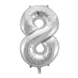 Ballong folie 86cm tall 8 sølv produktbilde