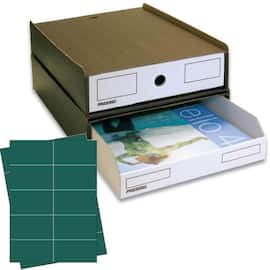 Pressel Stapel-Box 311 A4, grau-braun/weiss mit grünen Etiketten (vorher Art.Nr. 318104) Artikelbild