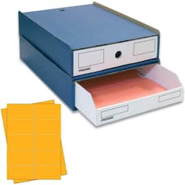 Pressel Stapel-Box 311 A4, blau/weiss mit gelben Etiketten Artikelbild