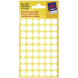 Etikett AVERY manuell Ø12mm hvit (270) produktbilde