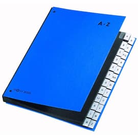 PAGNA Pultordner, Unterschriftenmappe, Ordnungsmappe, A - Z, A4, 265x340mm, 24 Fächer, PP-kaschiert, blau, 1 Stück Artikelbild