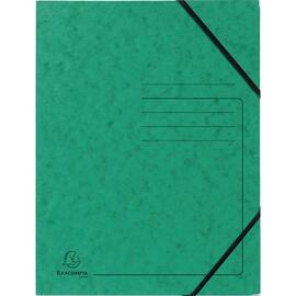 Exacompta Eckspanner, Eckspannmappe, ohne Klappen, Colorspankarton, 355g/m², Eckspanngummi, A4, 240x320mm, grün, 5 Stück pro Packung, 1 Packung Artikelbild