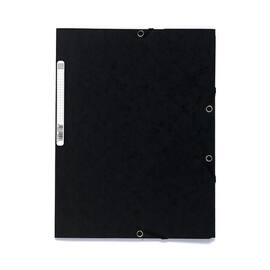 Exacompta Einschlagmappe, Flügelmappe, Sammelmappe, Manilakarton, 400g/m², Eckspanngummi, 3 Klappen, A4, 240x320mm, schwarz, 25 Stück pro Packung, 1 Packung Artikelbild
