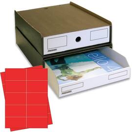 Pressel Stapel-Box 311 A4, grau-braun/weiss mit roten Etiketten (vorher Art.Nr. 318103) Artikelbild