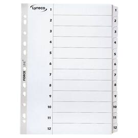 Register LYRECO A4 kartong 1-12 hvit produktbilde
