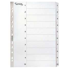 Register LYRECO A4 kartong 1-10 hvit produktbilde