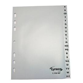 Lyreco Ordnerregister A5, A-Z, Register, 7fach Lochung, PP, grau, 20 Blatt pro Packung, 1 Packung Artikelbild