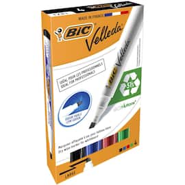 BIC® Whiteboardpenna Velleda® 1751, snedskuren spets, 3,7–5,5 mm linjebredd, olika färger produktfoto