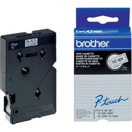 Brother Schriftbänder 12 mm / 7,7 m, Schriftband: Transparent, Druck: Schwarz - TC 101 Artikelbild