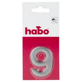 Skilt HABO nummer 9 rustfritt stål 5cm produktbilde