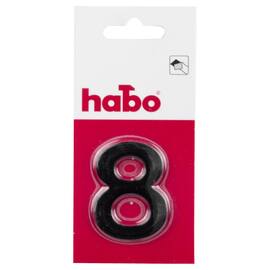 Skilt HABO nummer 8 rustfr stål 5cm sort produktbilde