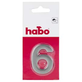 Skilt HABO nummer 6 rustfritt stål 5cm produktbilde
