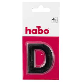 Skilt HABO bokstav D stål 5cm sort produktbilde