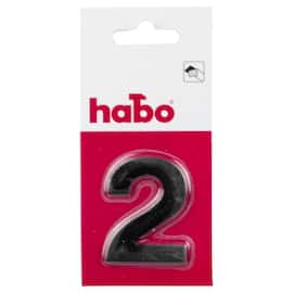 Skilt HABO nummer 2 rustfr stål 5cm sort produktbilde