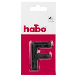 Skilt HABO bokstav F stål 5cm sort produktbilde